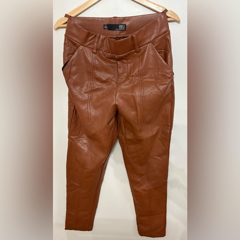 Women's Brown Fauz Leather Pants S